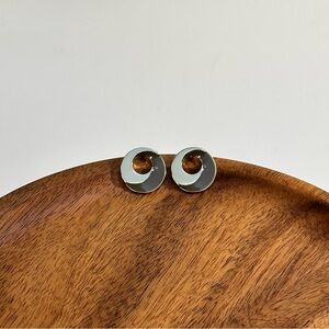 4/$15 Gold Green Swirl Round Earrings